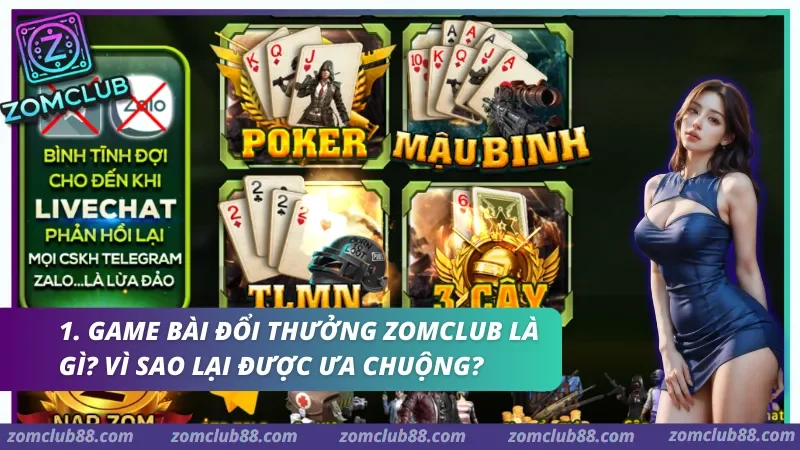 Hình ảnh Game Bai Doi Thuong Zomclub 1 trong bài viết Game Bài Đổi Thưởng Zomclub - Cách Chọn Trò Phù Hợp 2026. Giao diện nhóm game bài đổi thưởng Zomclub với các trò Tiến Lên Phỏm Mậu Binh Poker và Liêng