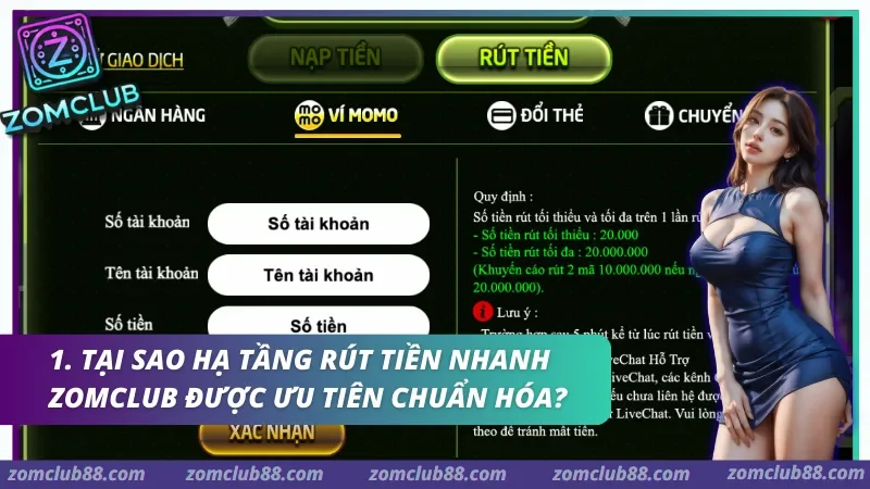 Hướng dẫn rút tiền ZomClub và kiểm tra thông tin giao dịch trước khi xác nhận